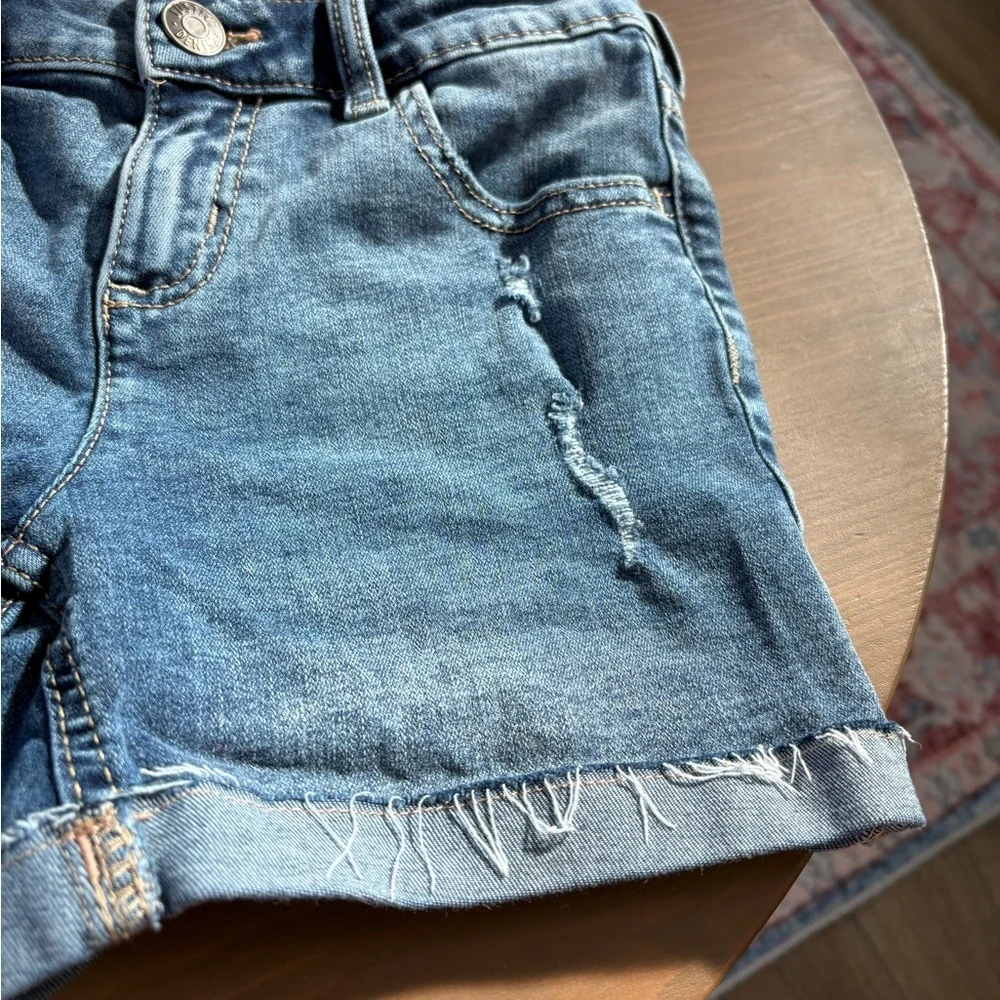 Justice Blue Denim Shorts with‎ Frayed Hem Distressed Summer Beach